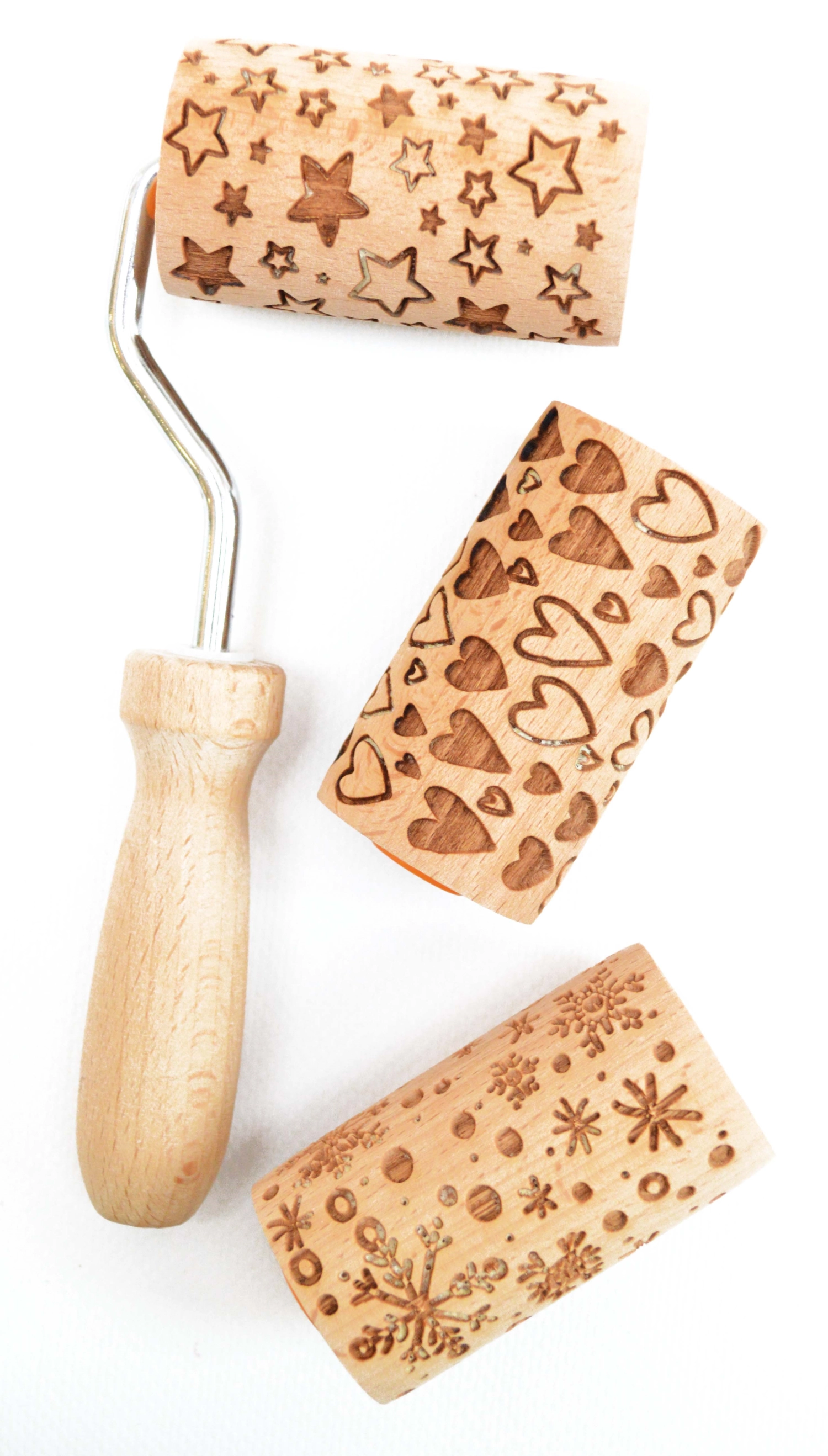 Set Cookie Roll 3 austauschbare Mini-Holzroller