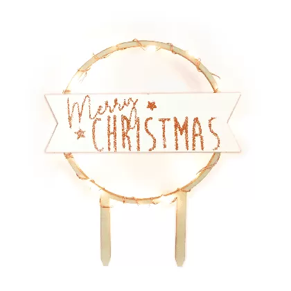 Cake Topper mit LED-Beleuchtung Merry Christmas