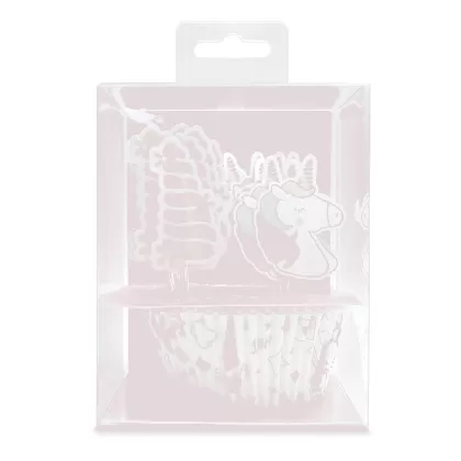 24 Muffinförmchen u. 24 cake toppers Einhorn