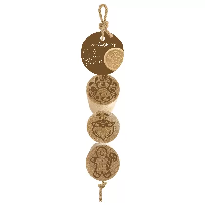 3 Mini-Cookie Stempel Rentier Lebkuchenmann Weihnachtsmann