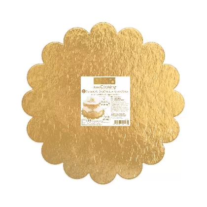 5 Stk. Kuchenhalter Blumenform gold/schwarz D24cm