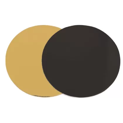 6er Set Untersetzer für Kuchen gold/schwarz 24cm