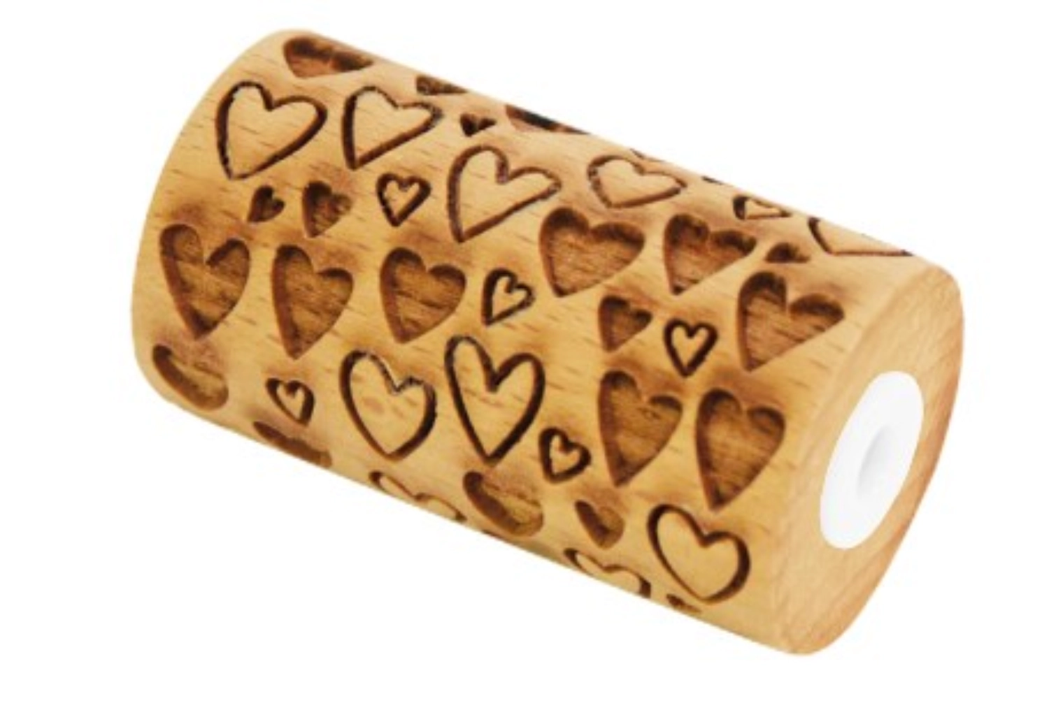 Teigrolle aus Holz geprägt, Herz