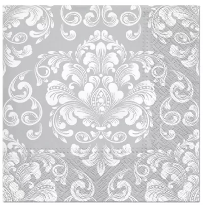 Servietten Lunch 20x Ornament silber, 33x33cm