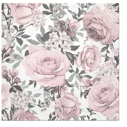 Servietten Lunch 20x Rosen, 33x33cm