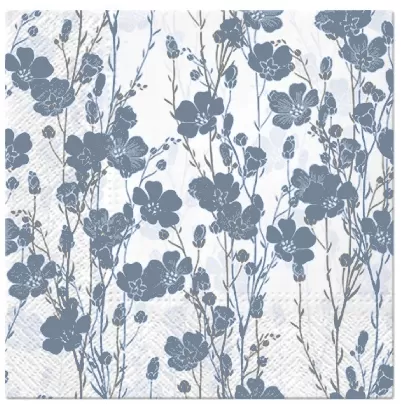 Servietten Lunch 20x Flax plants blau, 33x33cm