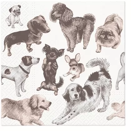 Servietten Lunch 20x Dogs Happiness, 33x33cm
