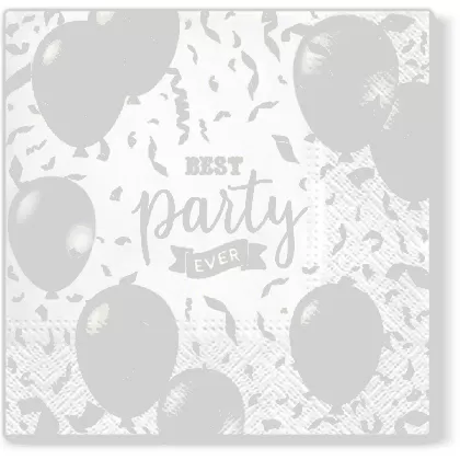 Servietten Lunch 20x Party Ballons, gold/weiss 33x33cm