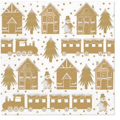 Servietten Lunch 20x Cozy Christmas town, 33x33cm