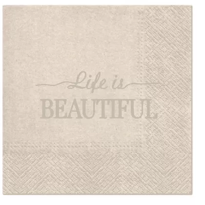 Servietten Lunch 20x We care Life is beautiful, 33x33cm