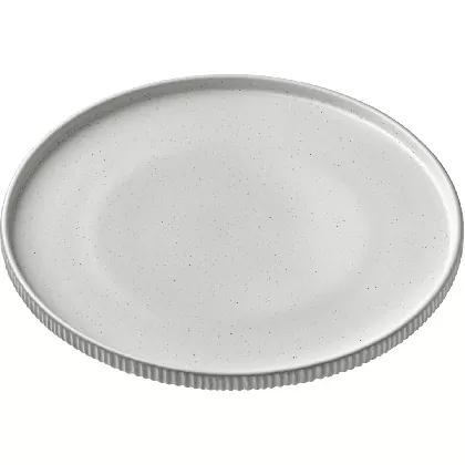 Playground Nara Teller flach hoher Rand Relief weiss D21cm