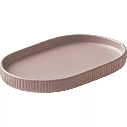 Playground Nara Platte oval Relief rosé 18x11cm H2cm