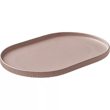 Playground Nara Platte oval Relief rosé 30x20cm H2.4cm