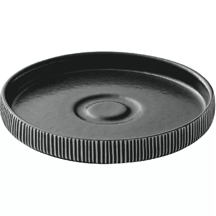 Playground Nara Untertasse rund Relief schwarz weiss D15cm