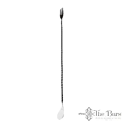Barlöffel dreizack twist 45 cm schwarz