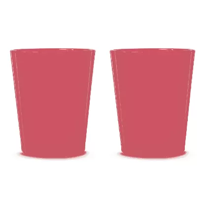 2er Set Gläser aus Acryl 350ml, rot