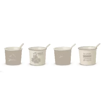 4er Set ass. Ice Cream Eisbecher, blau/weiss, D 8.5cm