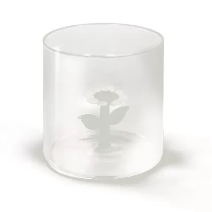 Glas aus Borosilikat 250ml Gänseblümchen