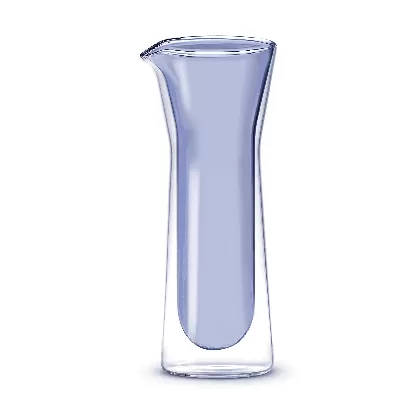 Glaskaraffe doppelw. blau, 800ml