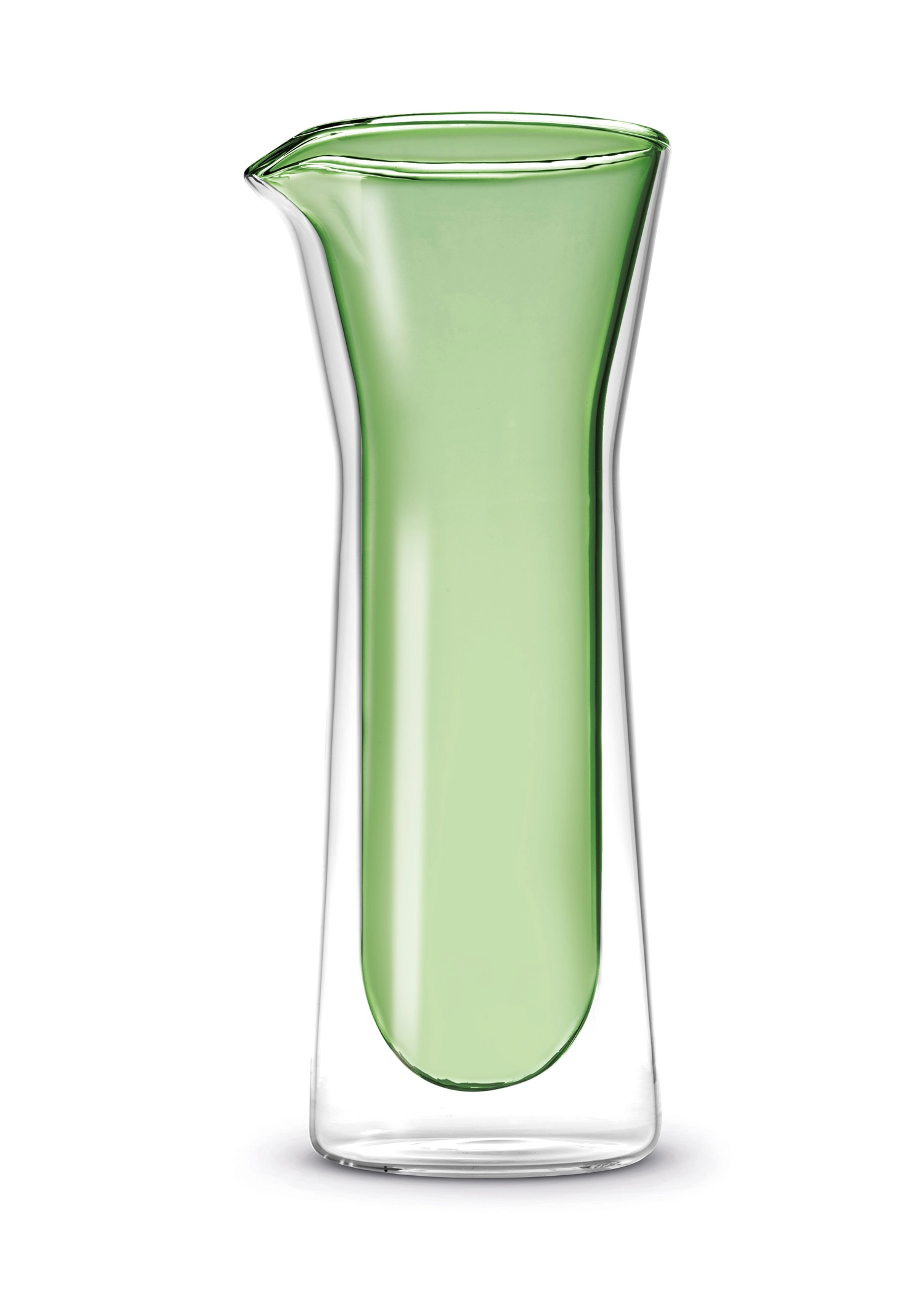 Glaskaraffe doppelw. grün, 800ml