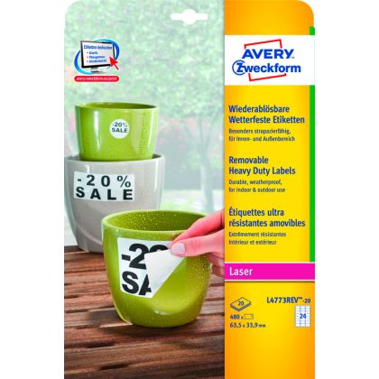AVERY ZW. Folienetiketten    63,5x33,9mm