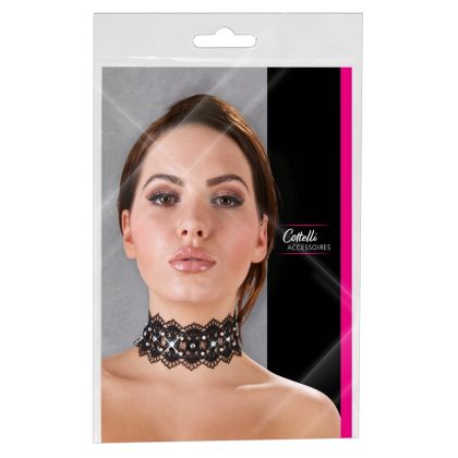 Stickereihalsband mit Strass