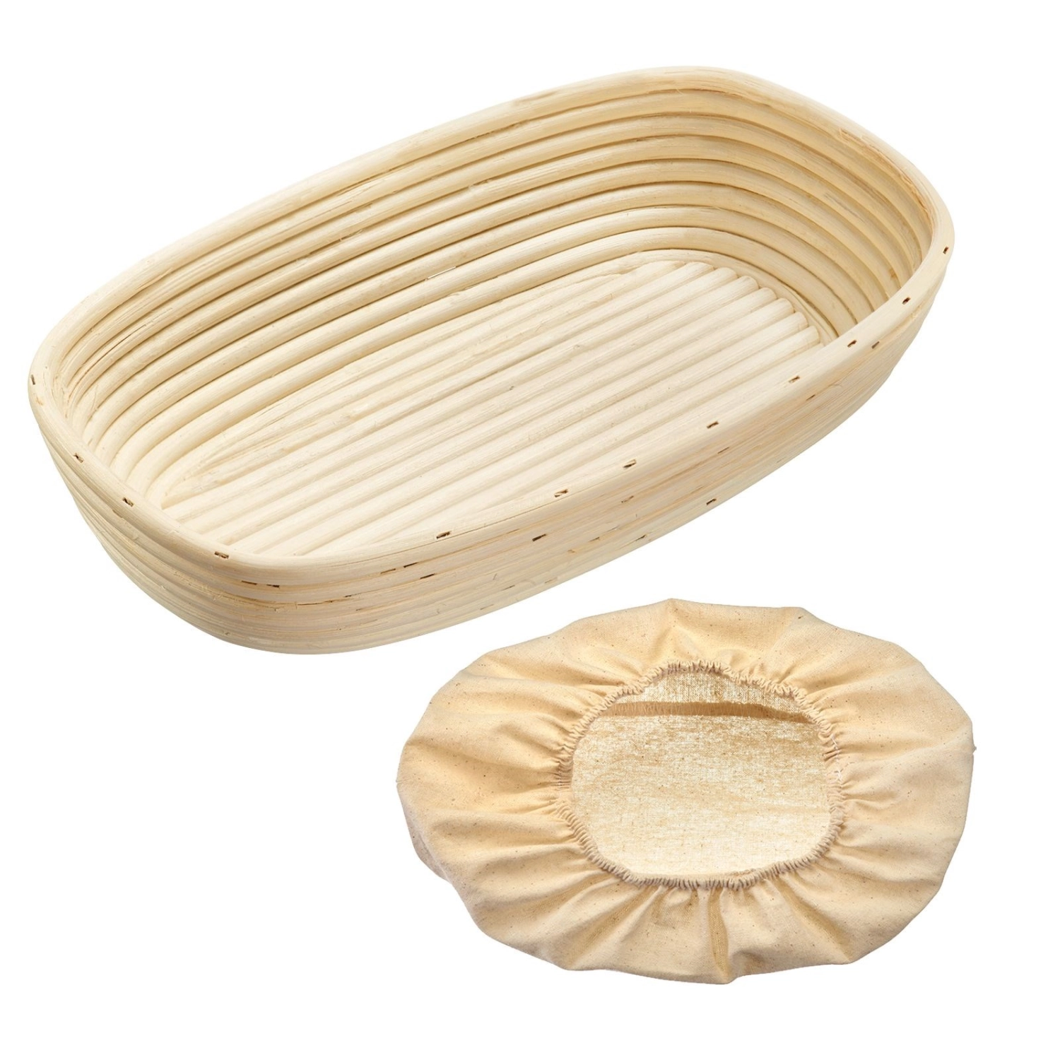 Set Gärkörbchen oval mit Bezug 33.5 x 20.5 x 8cm