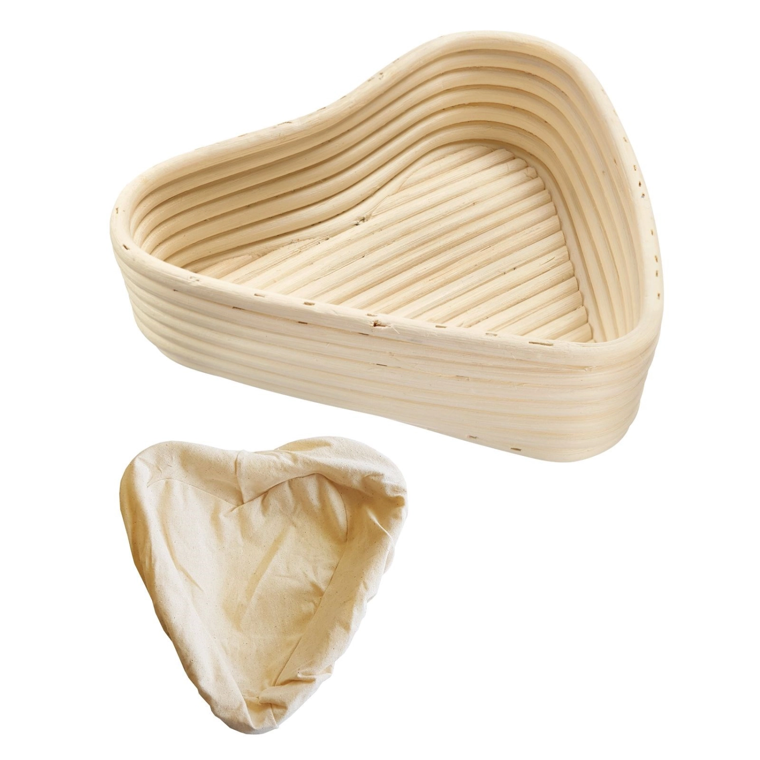 Set Gärkörbchen Herzform mit Bezug 22 x 23.5 x 6.5cm