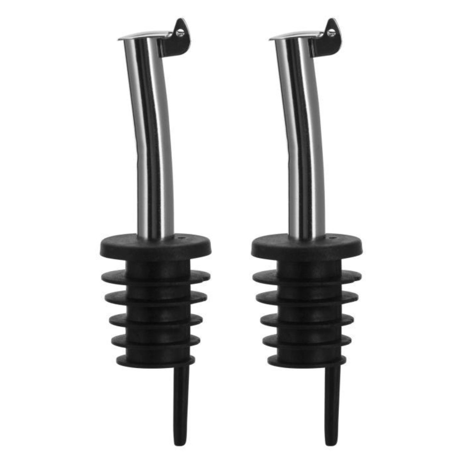 2er Set Ausgießer Inox Eco-Pour, PE-Korken, Metallkläppchen