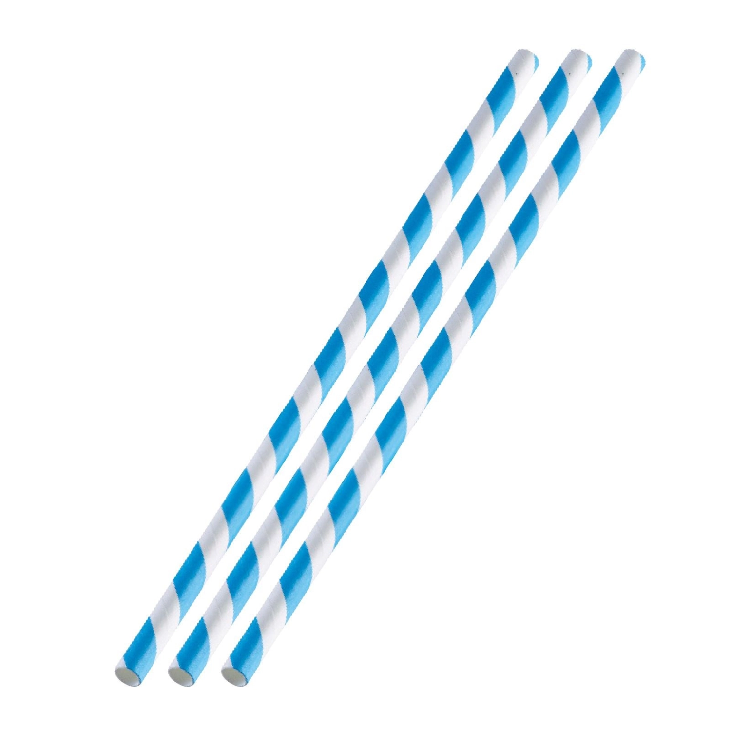 50 Papier-Trinkhalme, blau-weiß, 19,7cm, 50 sb