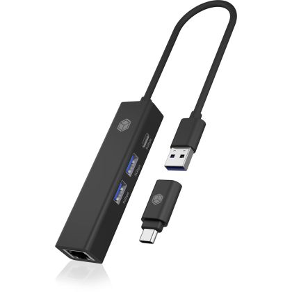 ICY BOX   USB Hub & Gigabit Eth. LAN