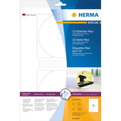 HERMA     CD Etiketten weiss, Ø 116mm