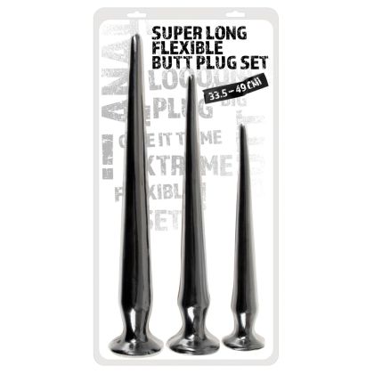 Super Long Anal Plug Set black