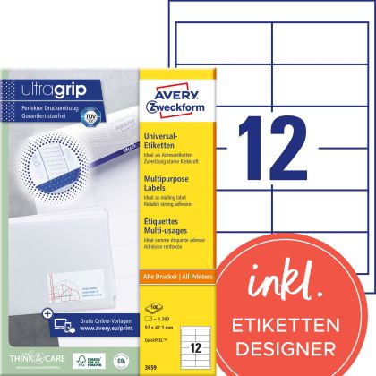 AVERY ZW. Universal-Etiketten  97x42.3mm
