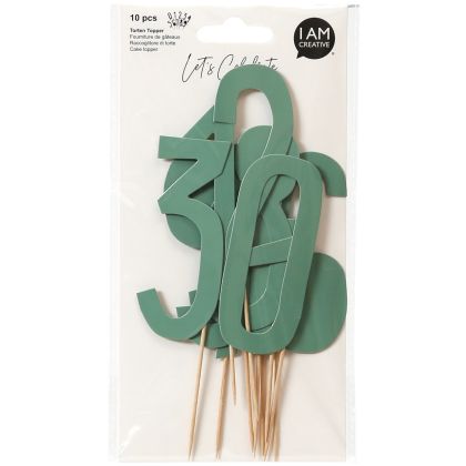 I AM CREA Torten Topper,Zahl,mint,13cm