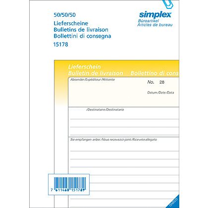 SIMPLEX   Lieferscheine D/F/I         A6