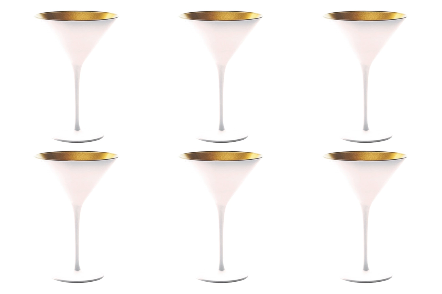 6er Set Elements Cocktailschale 240ml weiss/gold