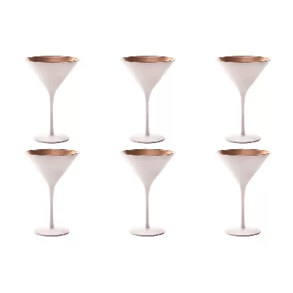 6er Set Elements Cocktailschale 240ml weiss/bronze