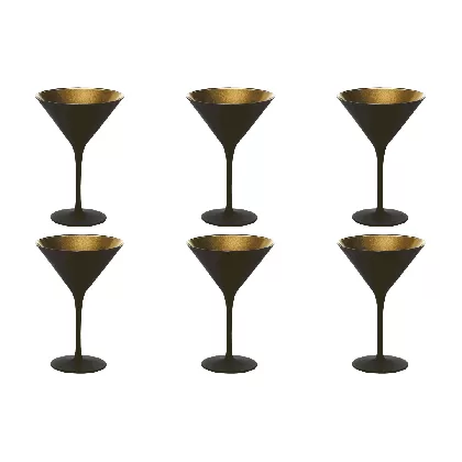 6er Set Elements Cocktailschale 240ml schwarz/gold