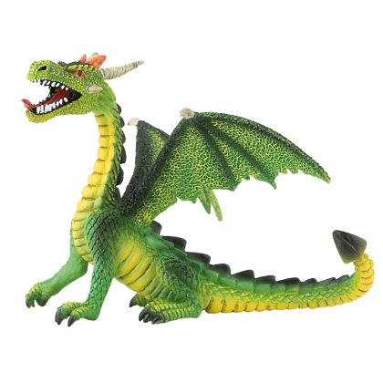 Drache sitzend grün