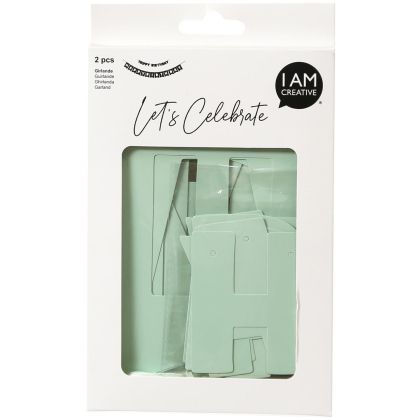 I AM CREA Girlande, Birthday,mint,230cm