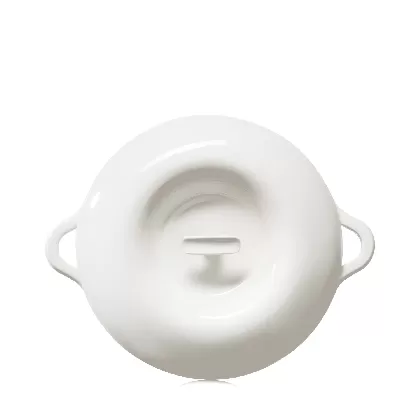 Bombance Porzellandeckel für Kasserolle D31cm alab. weiss