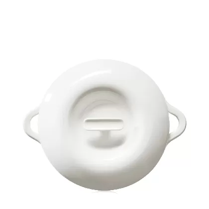 Bombance Porzellandeckel für Kasserolle D22cm alab. weiss
