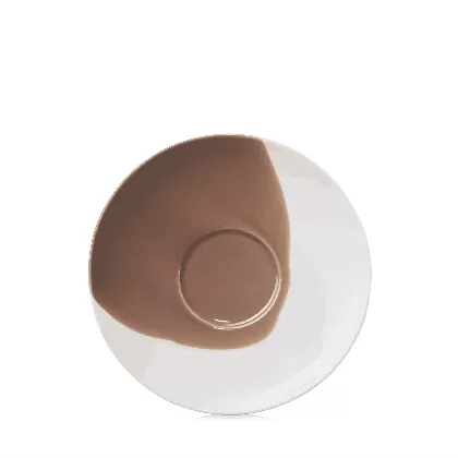 Confluence Espresso Untertasse D13cm H1.3cm cognac al. weiss