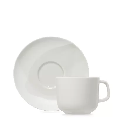Confluence Teetasse m. Untertasse 20cl leinen alab. weiss