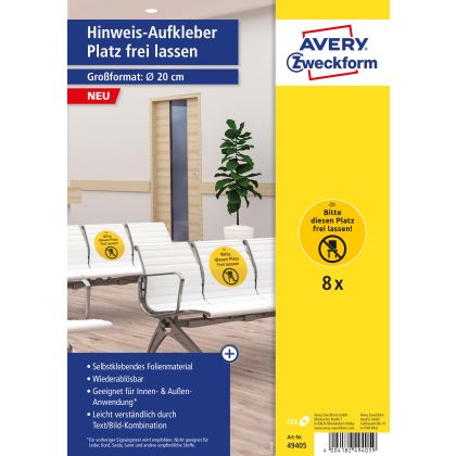 AVERY ZW. Hinweis-Aufkleber DE      20cm
