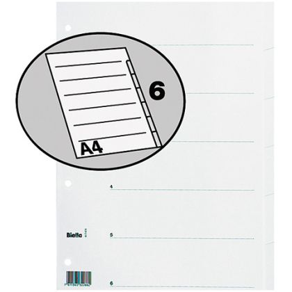 BIELLA    Register Karton weiss       A4