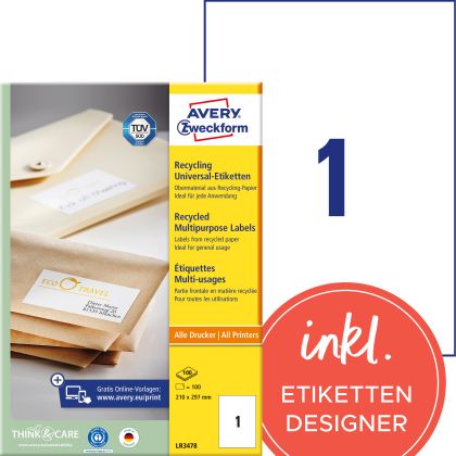 AVERY ZW. Etiketten            210x297mm