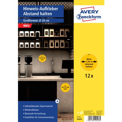 AVERY ZW. Hinweis-Aufkleber DE      20cm