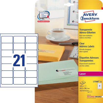 AVERY ZW. Adressetiketten    63,5x38,1mm